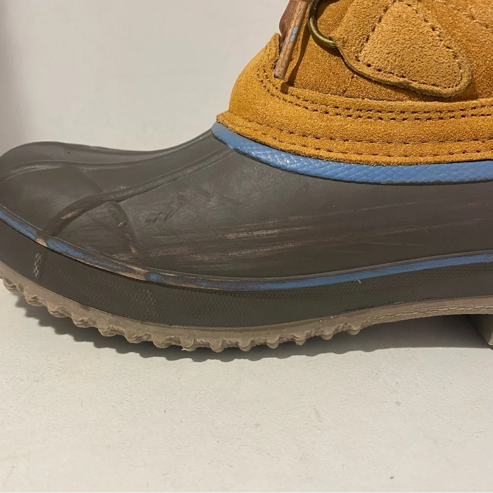 Khombu Women’s Duck Boots Winter Snow Boots Waterproof Tan Faux Fur Size 6